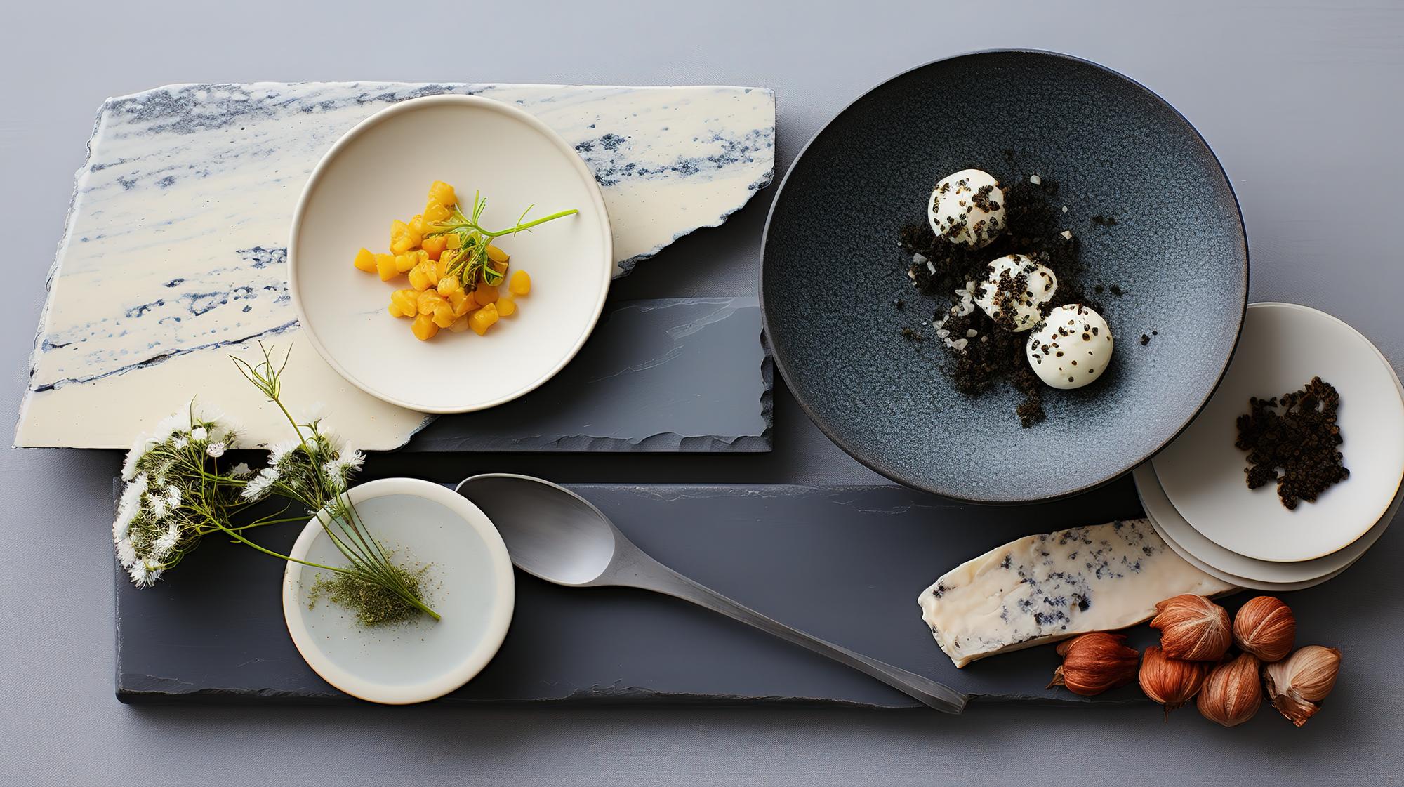 Set of plated dishes from the masterclass